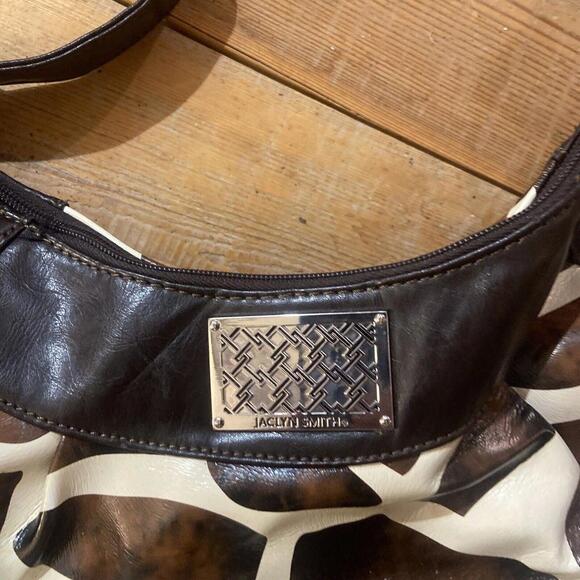 Jaclyn Smith Giraffe Print Leather Purse - Picture 2 of 7